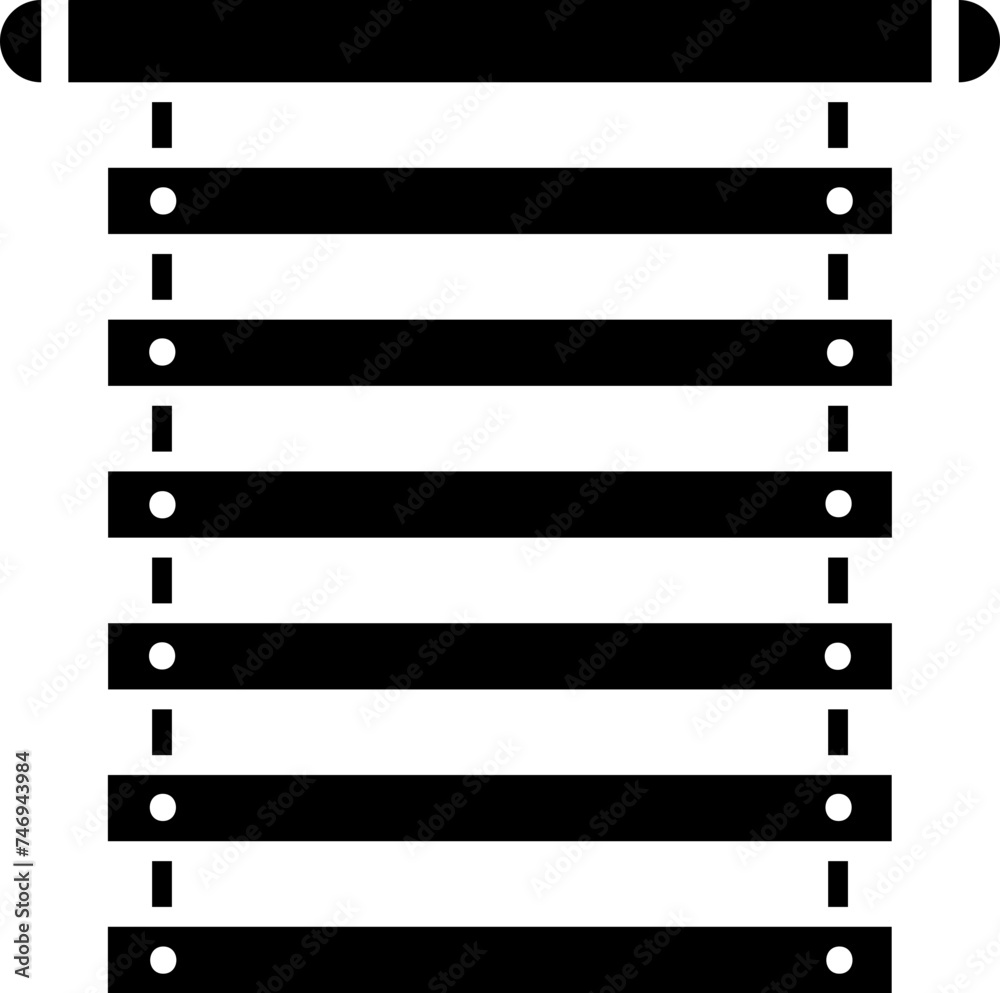 B&W window blind icon in flat style. B&W window blind icon in flat style.