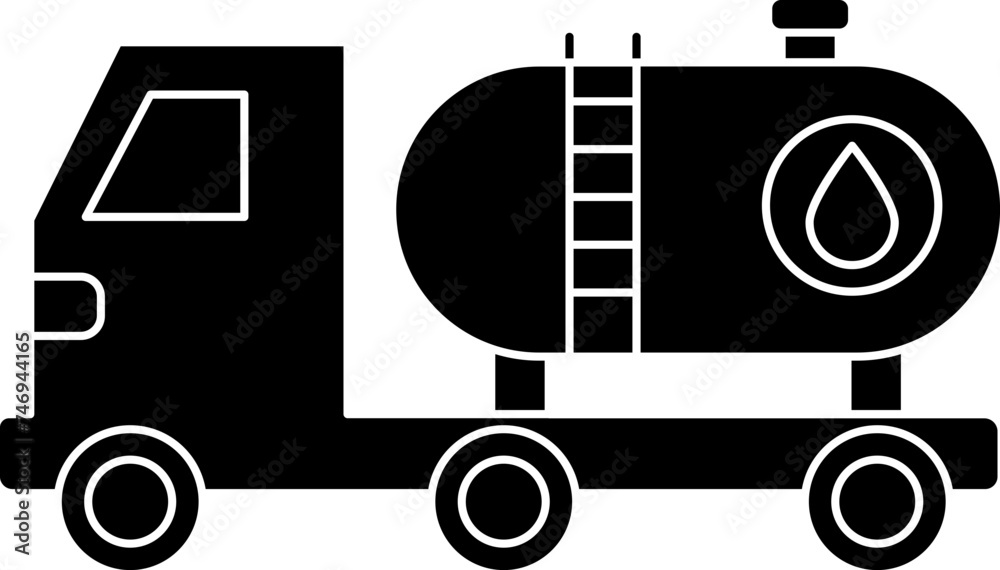 Water truck icon in b&w color. Water truck icon in b&w color.