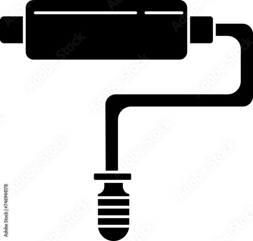 Isolated paint roller icon or symbol.
