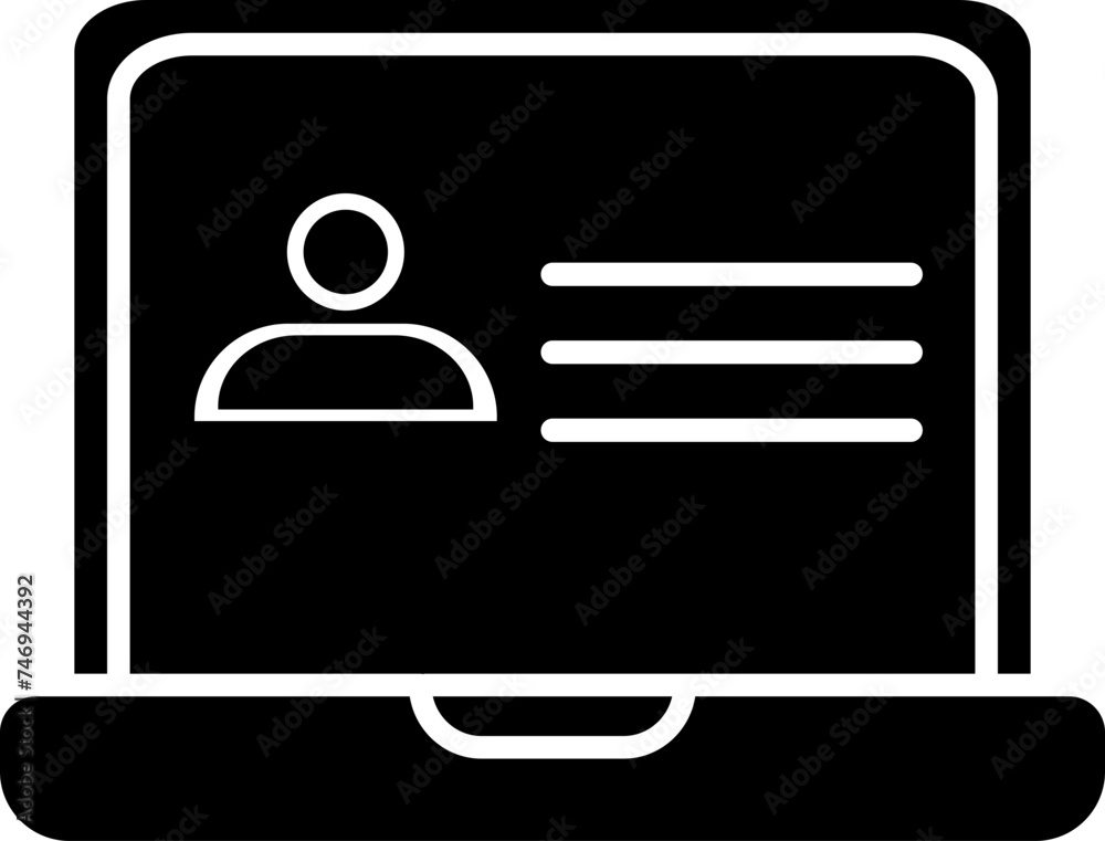 Black laptop icon in flat style. Black laptop icon in flat style.
