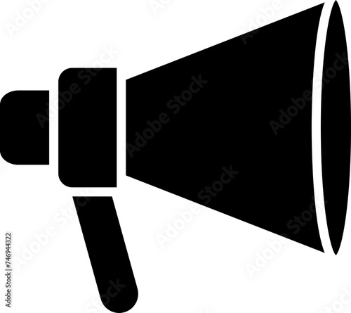 Isolated b&w megaphone icon.  