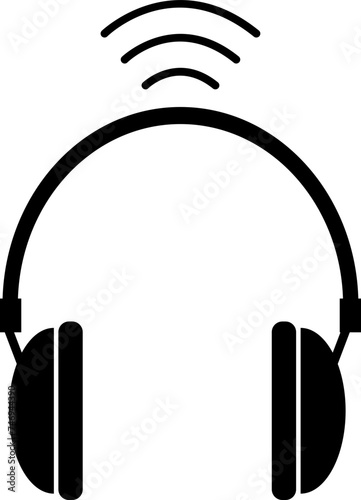 Glyph icon or symbol of wireless headphone.