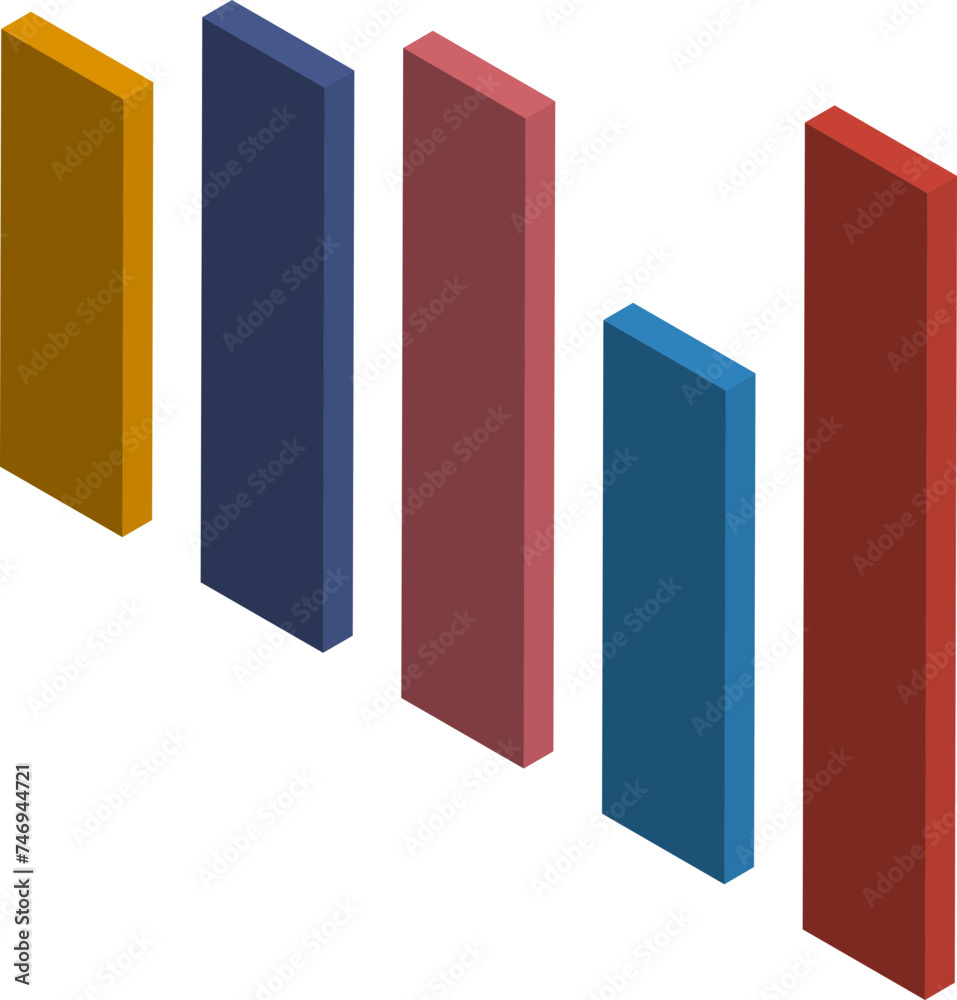 3D colorful bar graph icon. 3D colorful bar graph icon.