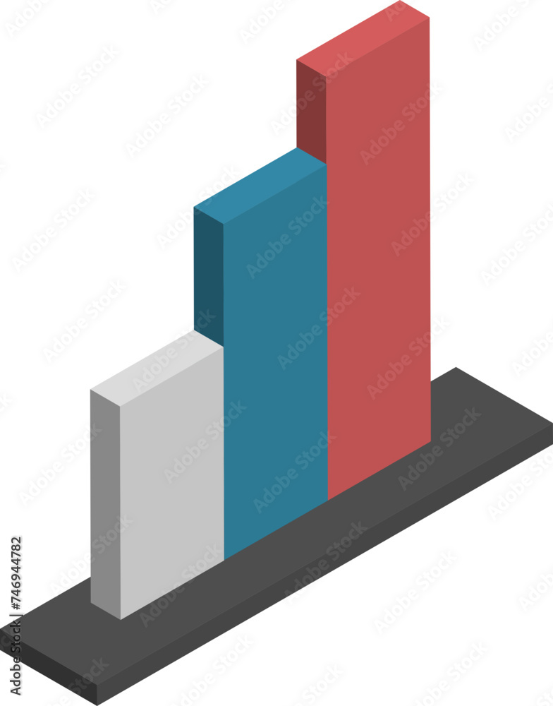 3D illustration of colorful bar graph. 3D illustration of colorful bar graph.