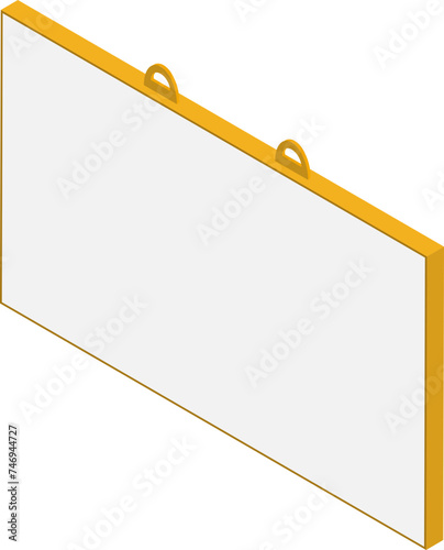 White board icon or symbol in 3d.