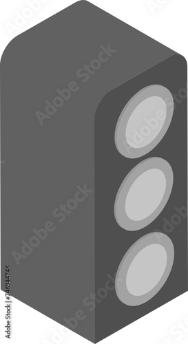 Isometric icon or symbol of speaker.