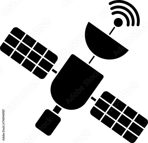Glyph sign or symbol of satellite.