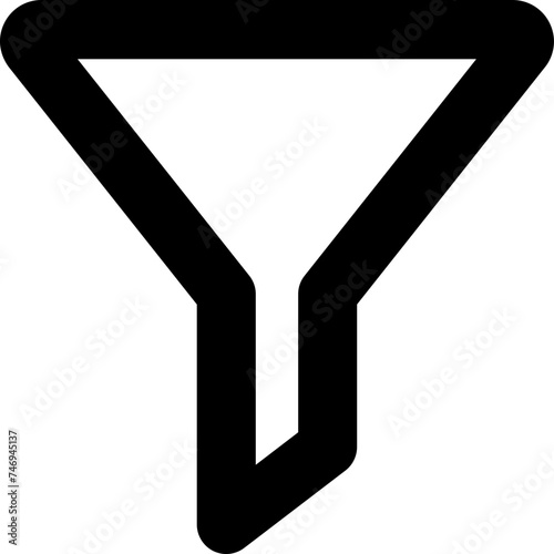 Isolated funnel icon in line art.