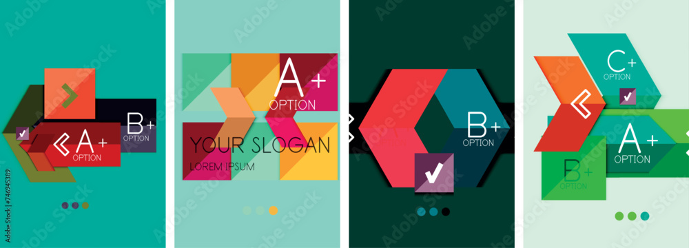 Set of geometric poster backgrounds. Vector illustration For Wallpaper, Banner, Background, Card, Book Illustration, landing page Set of geometric poster backgrounds. Vector illustration For Wallpaper, Banner, Background, Card, Book Illustration, landing page