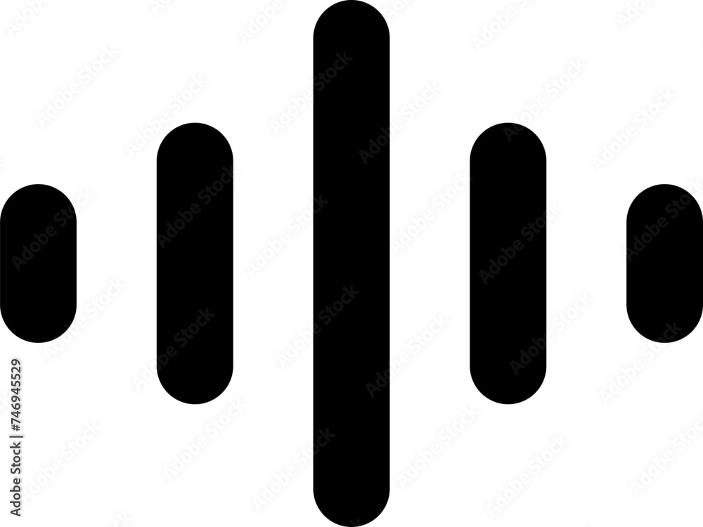 Sound waves or frequency icon in line art. Sound waves or frequency icon in line art.