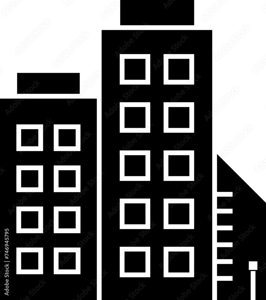 B&W Apartment marketing concept icon in flat style. B&W Apartment marketing concept icon in flat style.