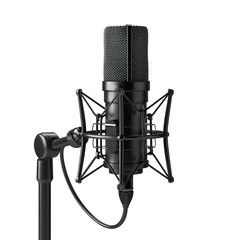 Black studio broadcast microphone