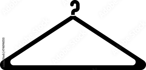 Hanger icon or symbol in black color.