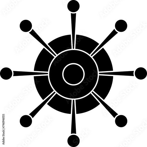 Vector illustration of pincushion in b&w color.