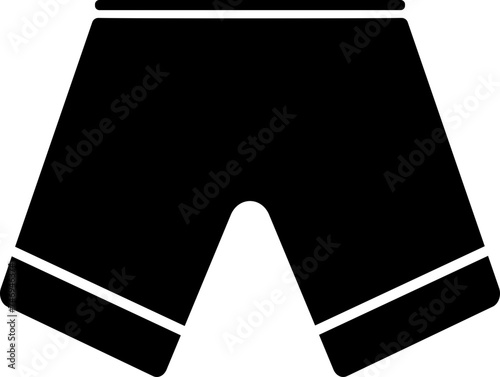 Black sports shorts. Glyph icon or symbol.