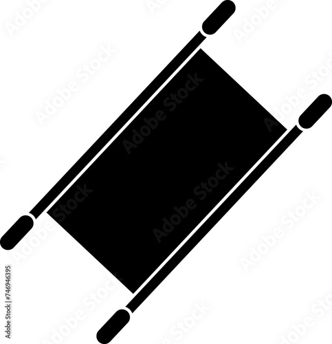 Isolated icon of stretcher in b&w color.