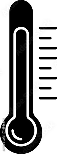 Flat style, b&w thermometer icon.