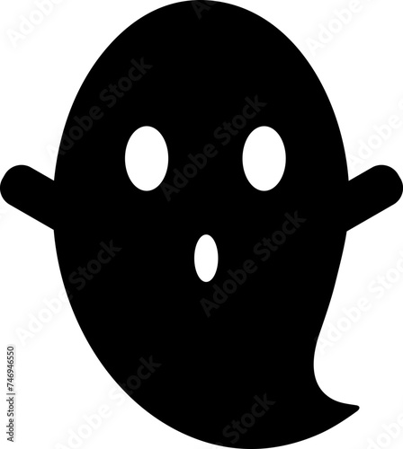Glyph icon or symbol of halloween ghost.