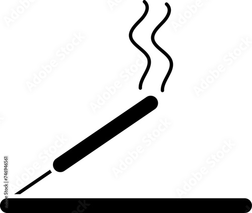 Incense stick icon in black color. 