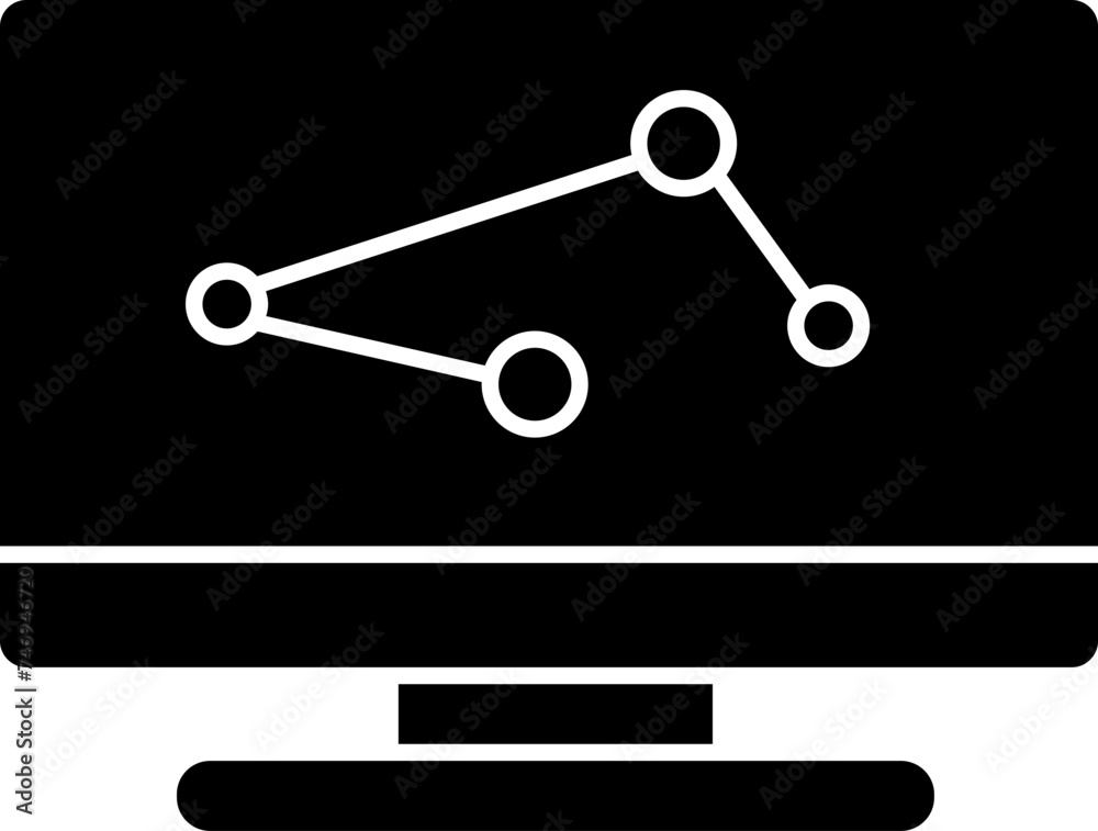B&W online analytic graph icon or symbol. B&W online analytic graph icon or symbol.