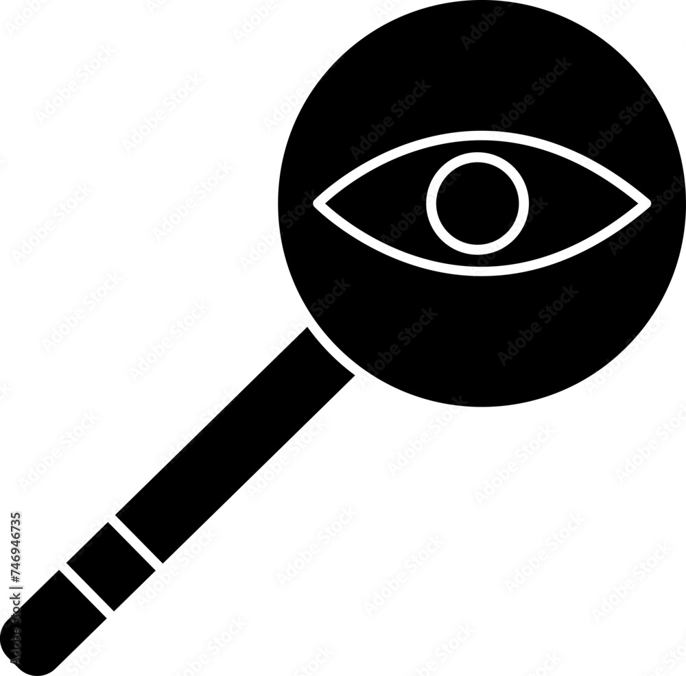 Magnifying glass icon in flat style. Magnifying glass icon in flat style.
