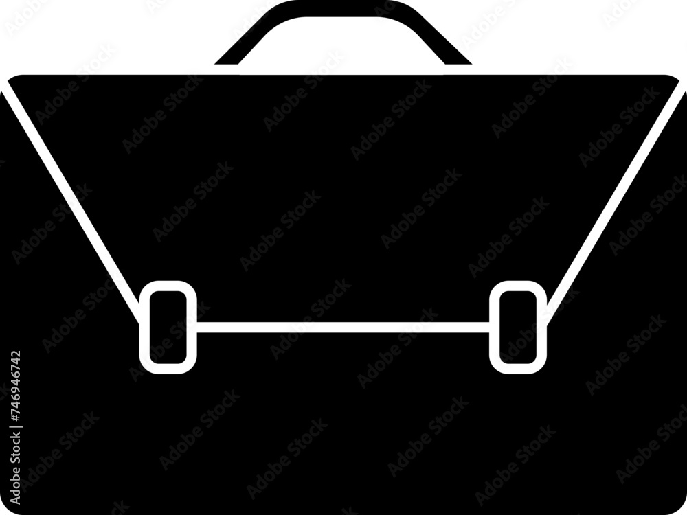 Flat briefcase or portfolio icon in b&w color. Flat briefcase or portfolio icon in b&w color.