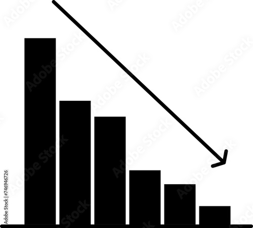 Business criss or downfall icon in flat style.