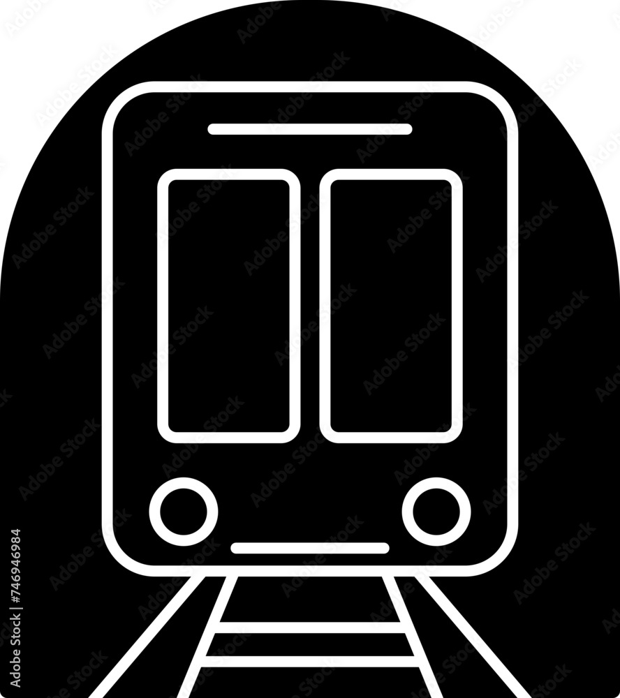 B&W train in flat style. Glyph icon or symbol. B&W train in flat style. Glyph icon or symbol.