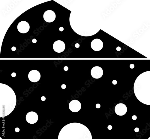 Glyph sign or symbol of cheese in flat style.