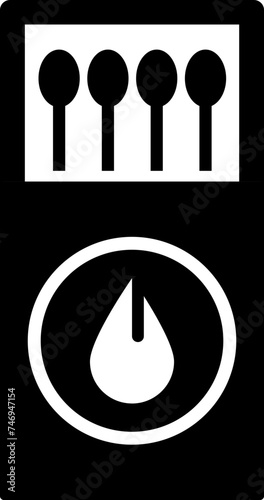B&W matchbox icon in flat style.