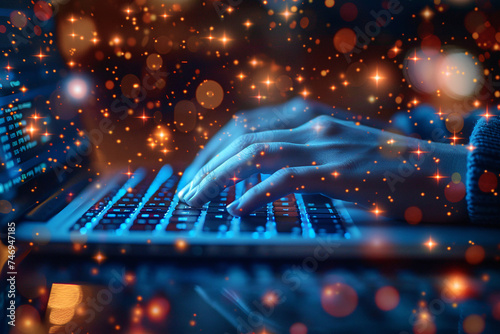 people checking for the stock prices and chart showing inclining on big glass screens, at the stock market office, on laptops and tablets and mobiles 