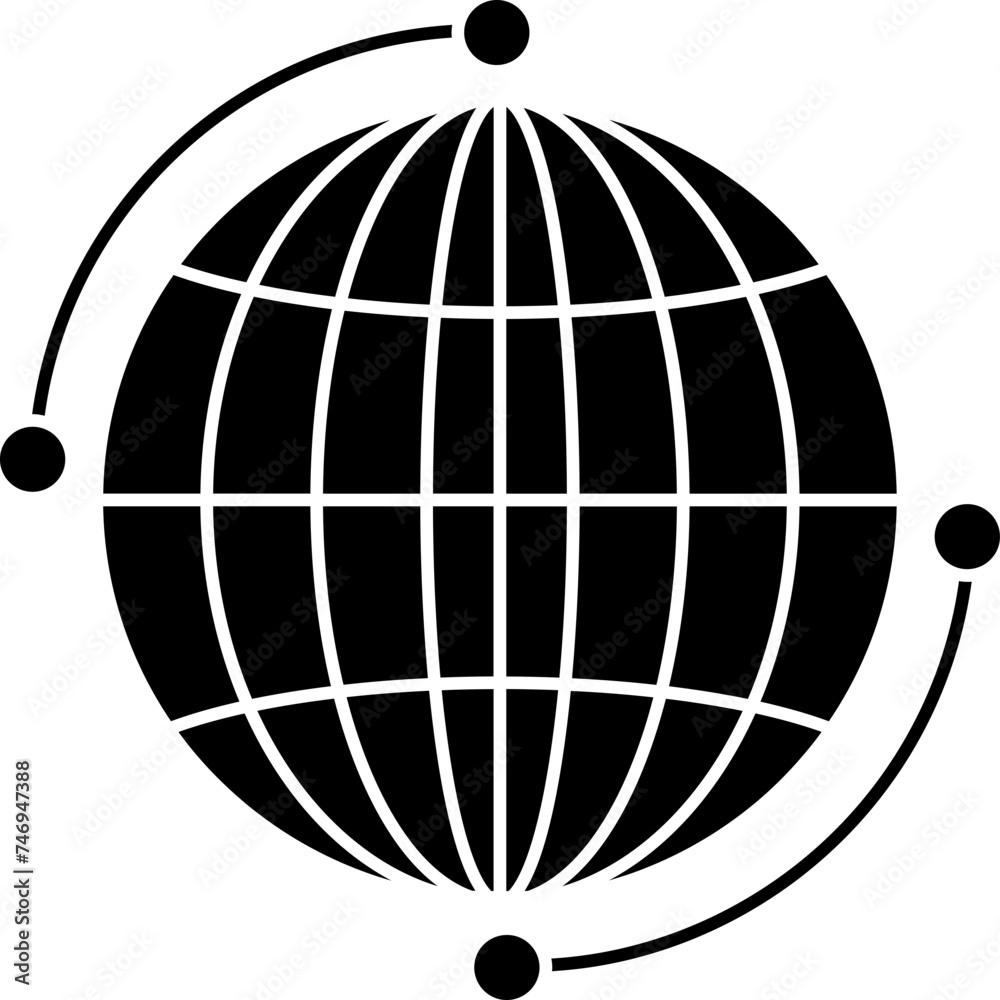 World wide web (www) glyph icon or symbol in flat style. World wide web (www) glyph icon or symbol in flat style.