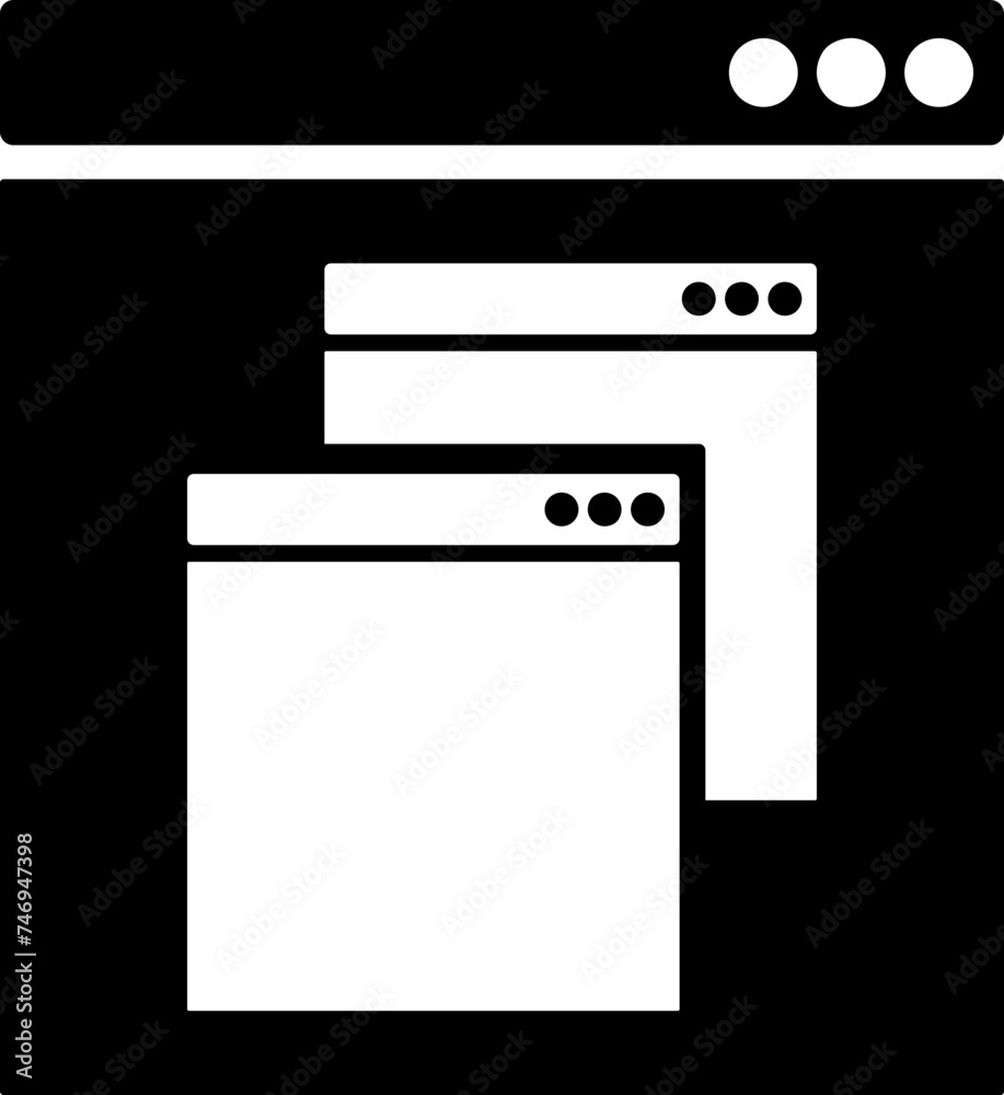 Tab switching icon in b&w color. Tab switching icon in b&w color.