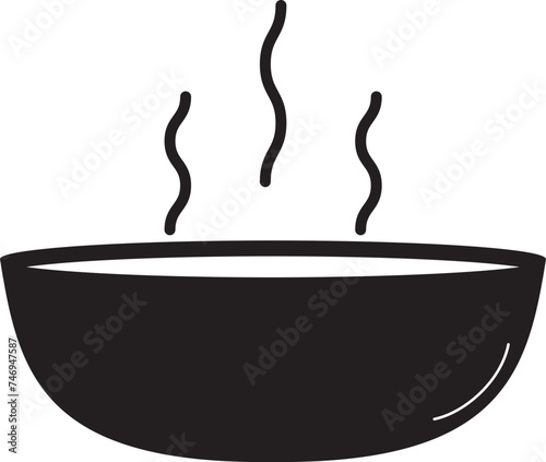 Vector illustration of hot soup bowl icon.