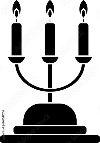 Flat style candelabra icon in b&w color.