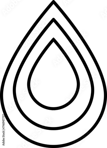 Black line art drop in flat style.