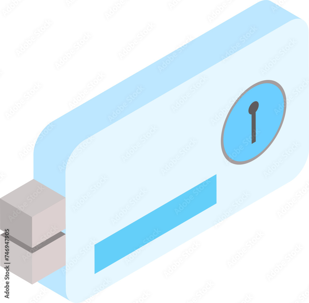 Vector illustration of lock in 3d style. Vector illustration of lock in 3d style.