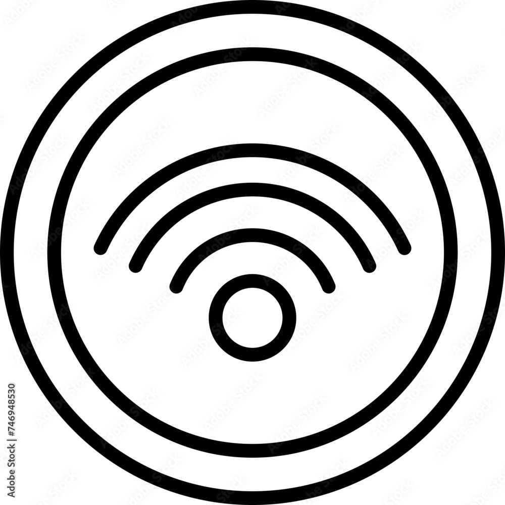 Wifi in badge icon in flat style. Wifi in badge icon in flat style.