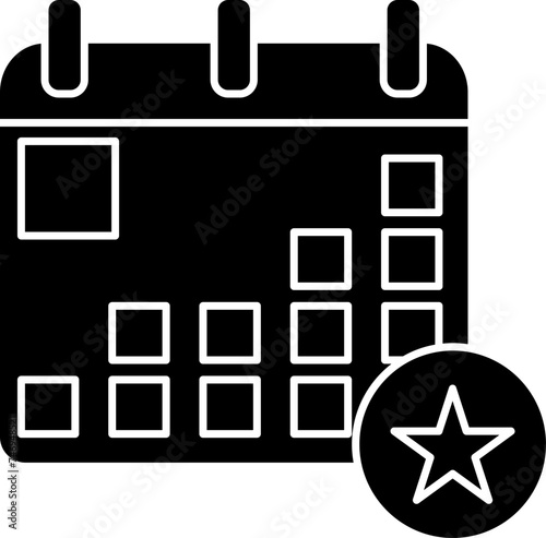 B&W calendar or reminder icon.