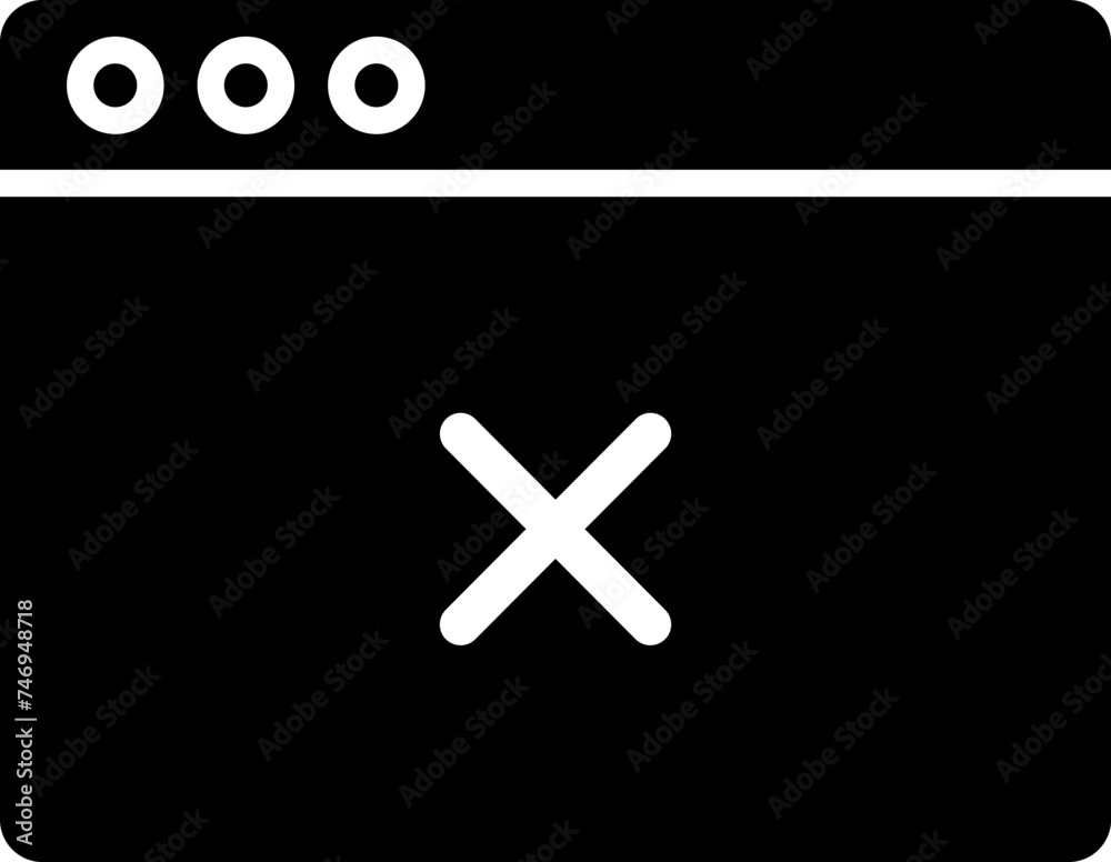 Obraz premium Close or delete browser window icon.