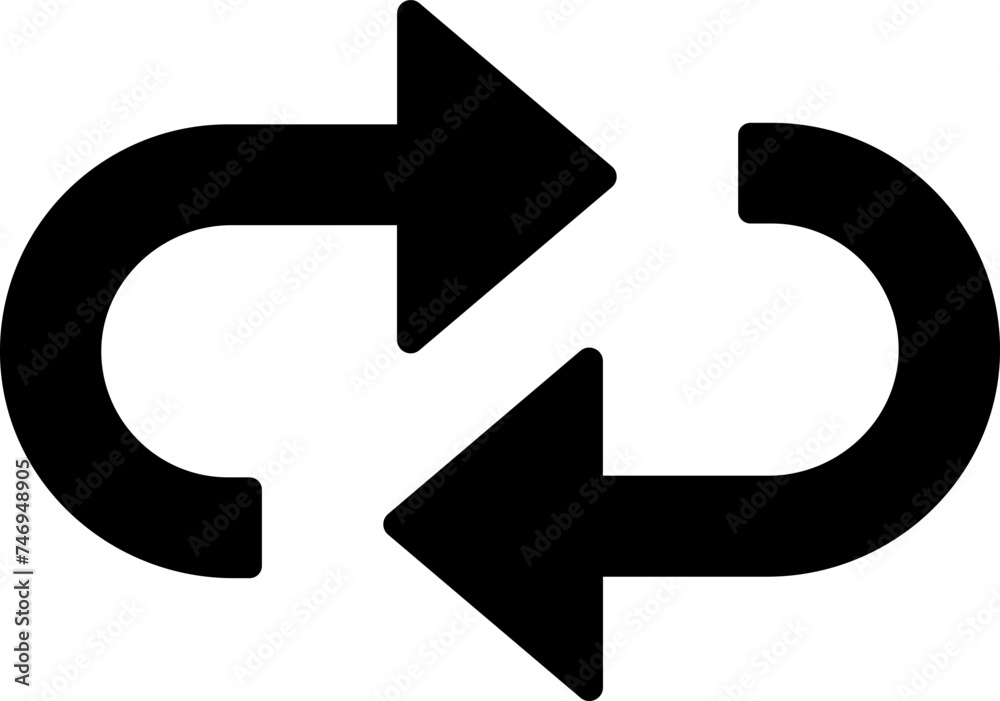 Illustration of synchronization glyph icon. Illustration of synchronization glyph icon.