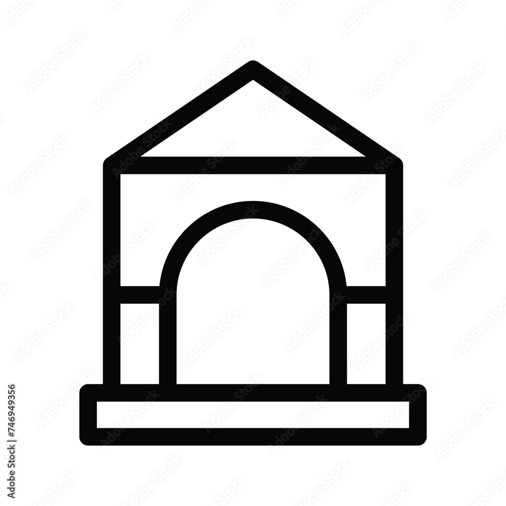 Fototapeta premium Isolated tiny house icon in line art.