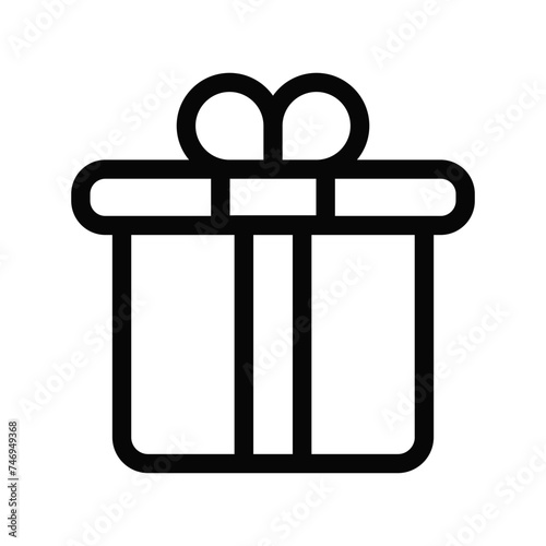 Flat style gift icon or symbol.