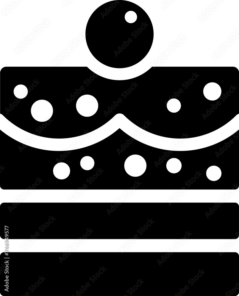 Pastry or cake slice icon in b&w color. Pastry or cake slice icon in b&w color.
