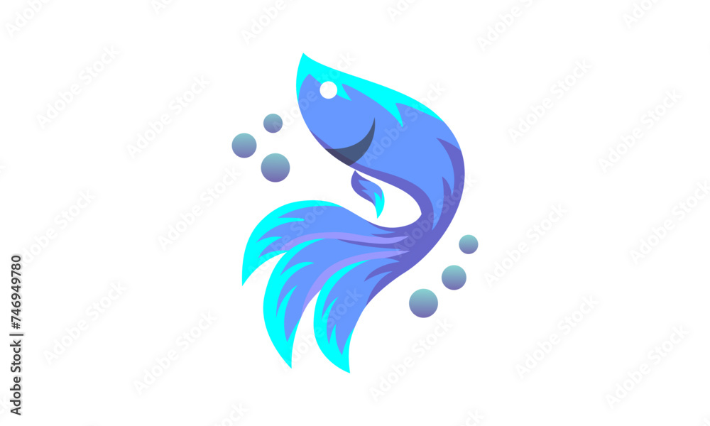 betta fish blue logo vector betta fish blue logo vector