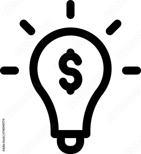 Financial idea icon or symbol in line art.