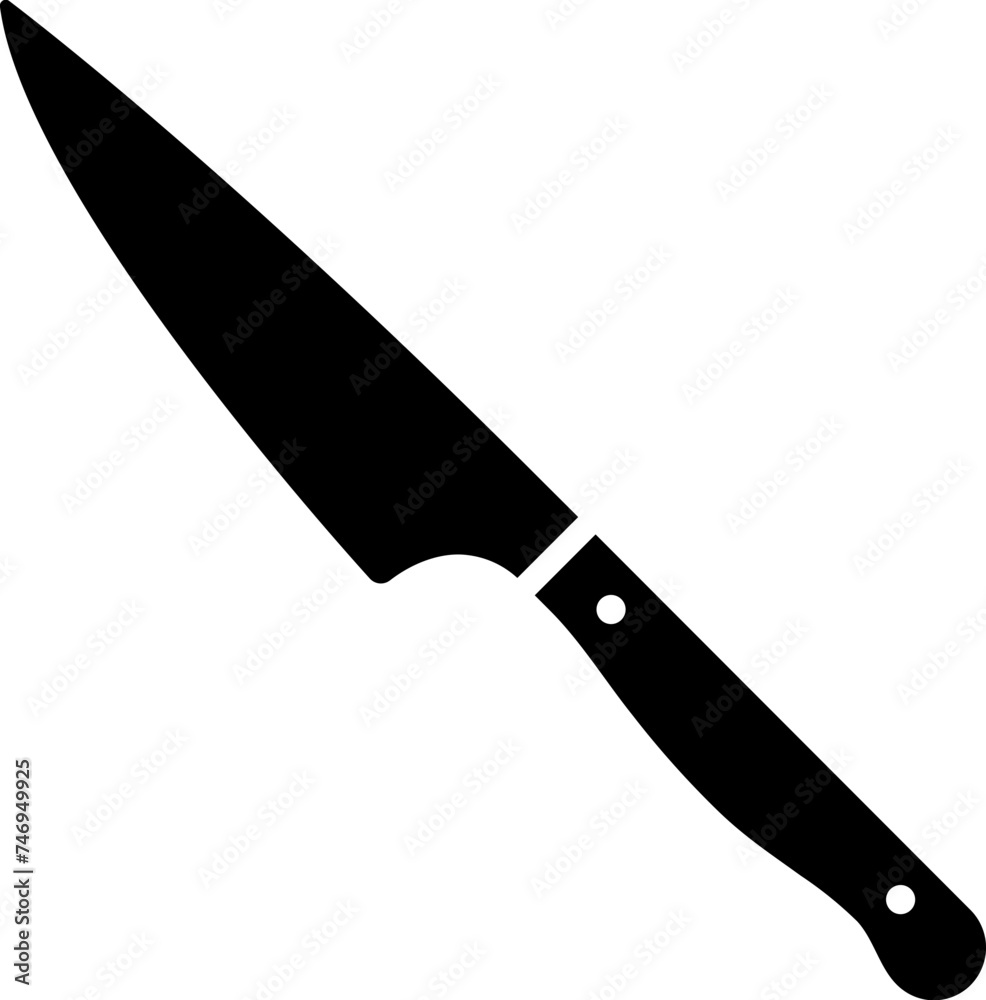 Glyph knife icon in flat style. Glyph knife icon in flat style.