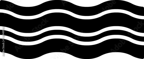 B&W illustration of bacon icon.