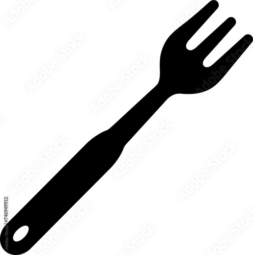 Glyph fork icon in flat style.