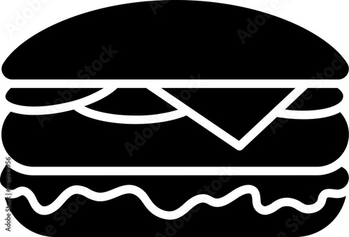 Burger icon in flat style.